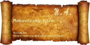 Makoviczky Aliz névjegykártya