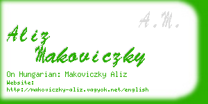 aliz makoviczky business card